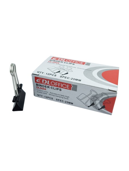 تصویر  گیره دوبل دی ال DL سایز 25 mm  (بسته 12عددی)